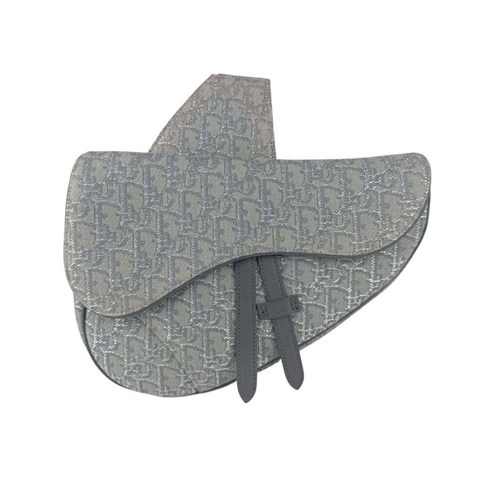 CHRISTIAN DIOR Gray Canvas Shoulder Bag - Picture 1 of 5
